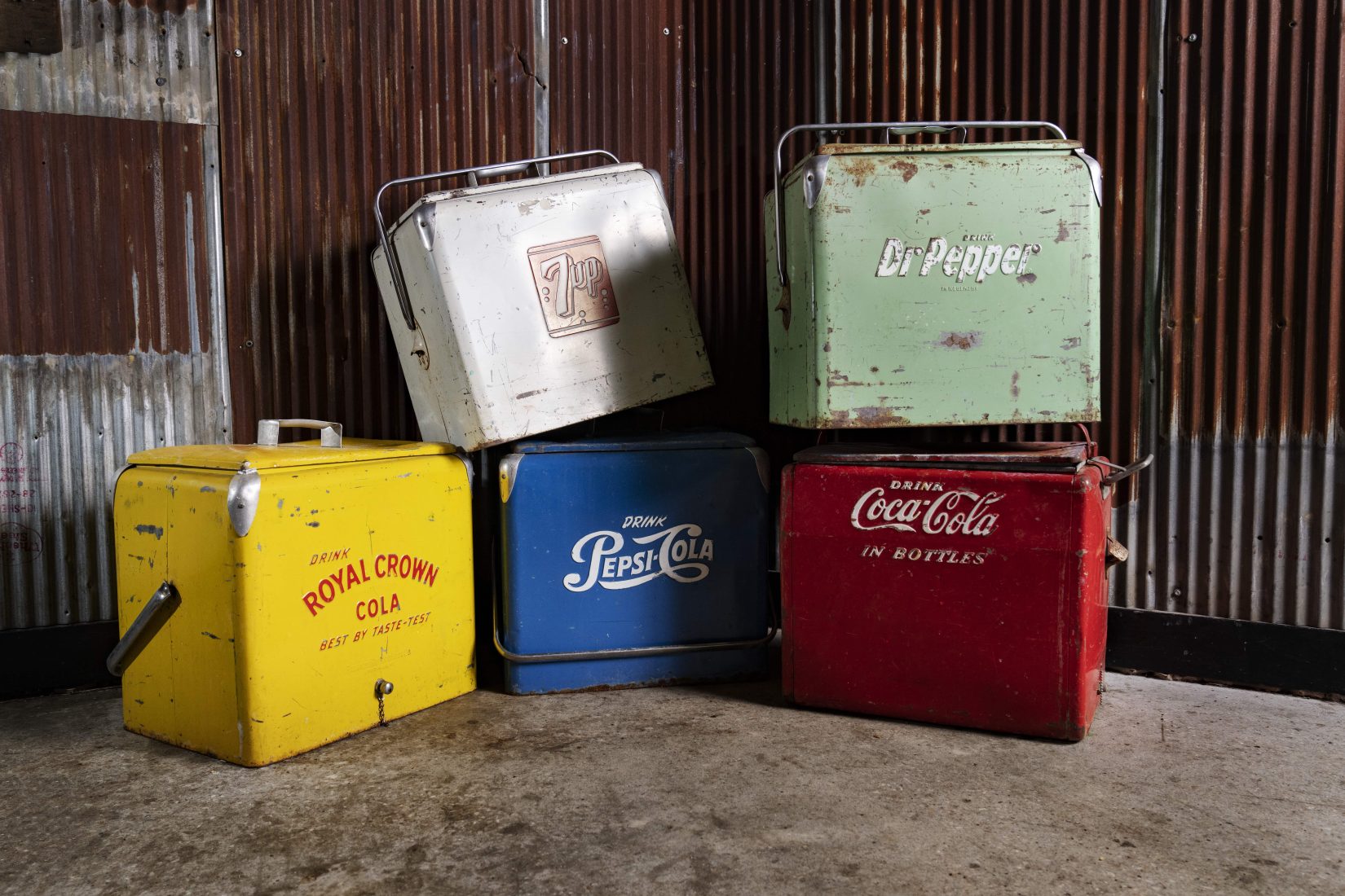 Vintage coolers at Bud's Classic BBQ
